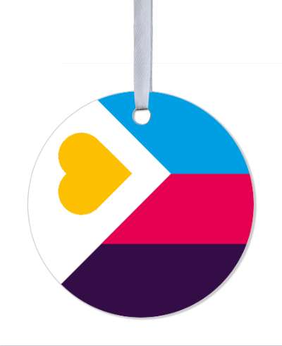polyamory pride flag lgbt metal circle stickers, magnet