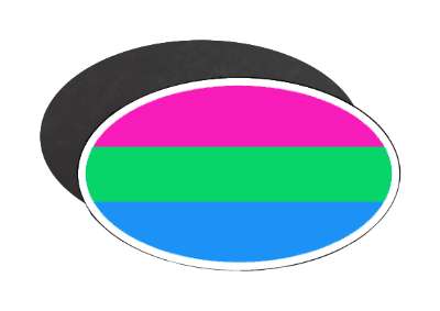 polysexual pride flag colors stickers, magnet