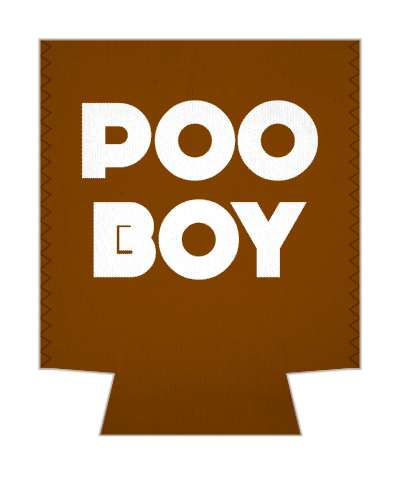poo boy brown white stickers, magnet