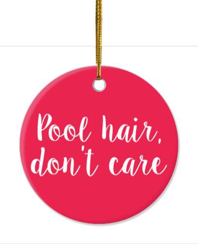 pool hair dont care funny swimming rhyme stickers, magnet