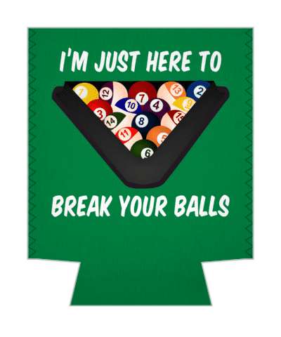 pool rack balls im just here to break your balls funny wordplay stickers, magnet