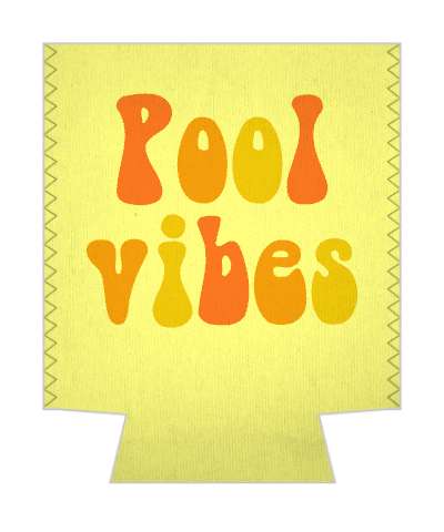 pool vibes groovy orange yellow stickers, magnet