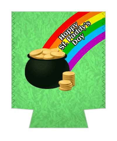pot of gold rainbow happy st paddys day coins stickers, magnet