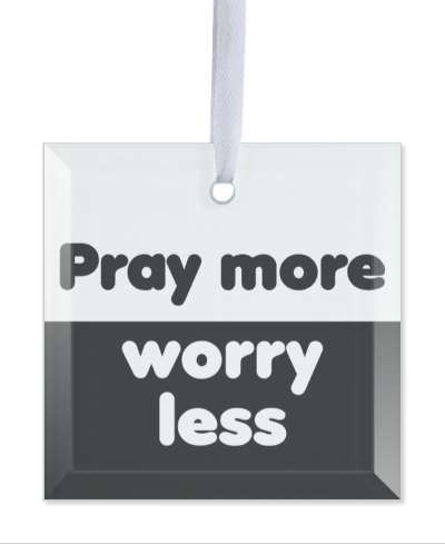pray more worry less black white split stickers, magnet