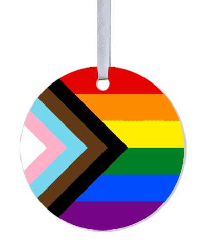 progressive pride flag lgbt metal circle stickers, magnet