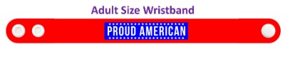 proud american red rectangle wristband