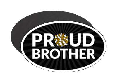 proud brother cheerleader pom pom sibling stickers, magnet