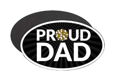 proud dad cheerleader pom pom parent stickers, magnet