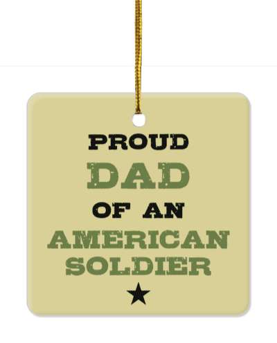 proud dad of an american soldier black star stickers, magnet