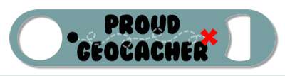 proud geocacher map dotted line stickers, magnet
