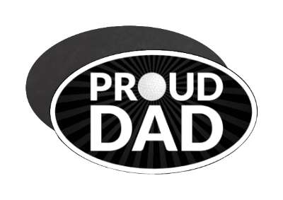 proud golf dad parent golfball stickers, magnet