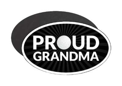 proud golf grandma grandparent golfball stickers, magnet