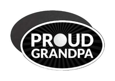proud golf grandpa grandparent golfball stickers, magnet
