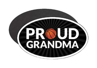 proud grandma ball basketball grandparent stickers, magnet