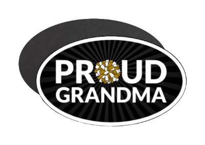 proud grandma cheerleader pom pom grandparent stickers, magnet