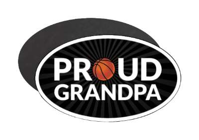 proud grandpa ball basketball grandparent stickers, magnet