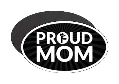 proud gymnastics mom parent posing stick figure stickers, magnet