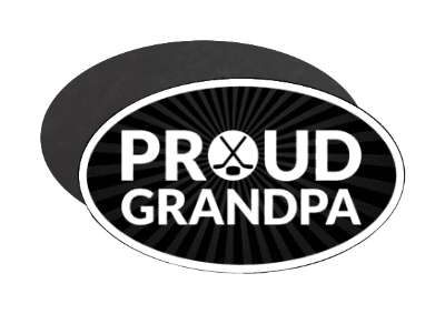 proud hockey grandpa grandparent crossed sticks puck stickers, magnet