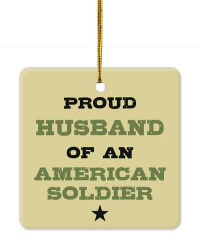 proud husband of an american soldier black star stickers, magnet