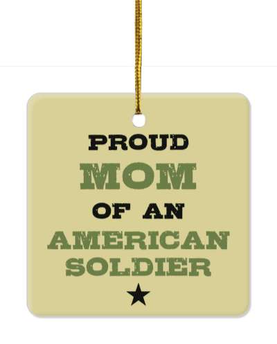 proud mom of an american soldier black star stickers, magnet