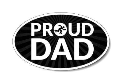 proud roller derby dad parent stickers, magnet