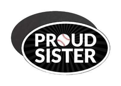 proud sister ball baseball sibling stickers, magnet