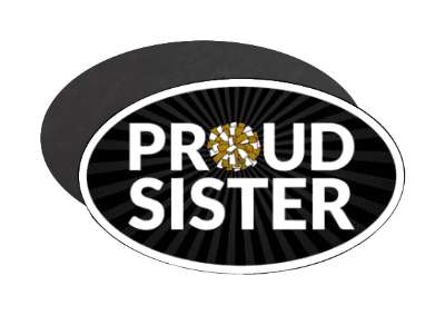 proud sister cheerleader pom pom sibling stickers, magnet
