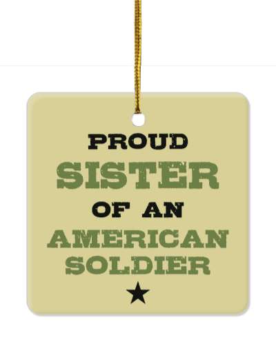 proud sister of an american soldier black star stickers, magnet