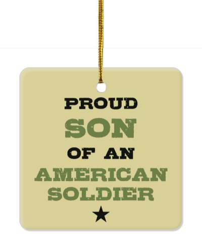 proud son of an american soldier black star stickers, magnet