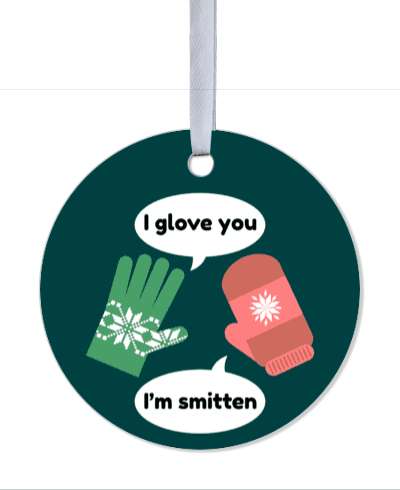 pun i glove you im smitten funny winter mittens stickers, magnet