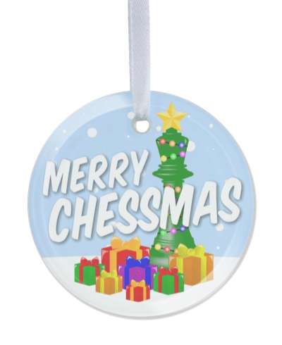 pun merry chessmas christmas wordplay king piece gifts star stickers, magnet