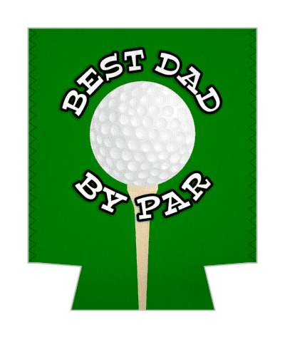 punny fun best dad by par golf ball pun stickers, magnet