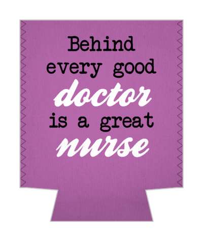 purple behind every good doctor is a great nurse stickers, magnet