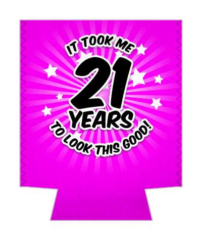 purple burst it took me 21 years to look this good 21st birthday stickers, magnet