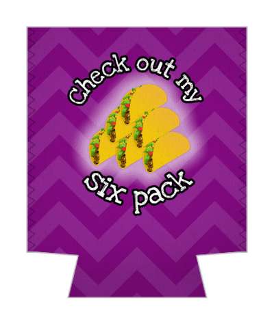 purple chevron check out my six pack tacos wordplay stickers, magnet