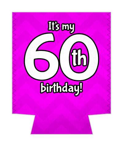 purple chevron its my 60th birthday stickers, magnet