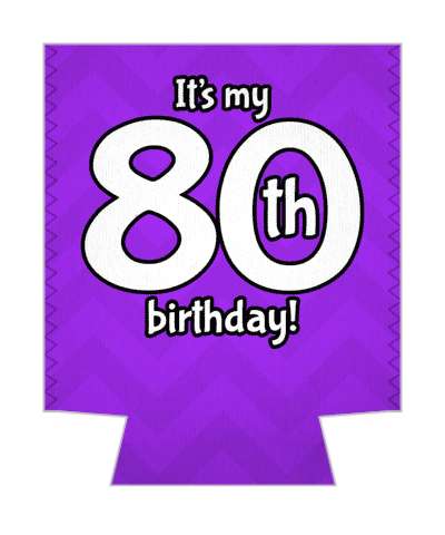 purple chevron its my 80th birthday stickers, magnet