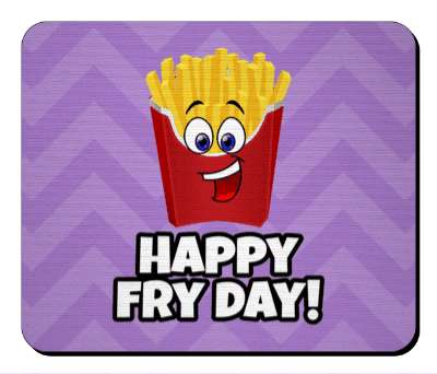 purple chevron smile face french fries happy fry day friday stickers, magnet
