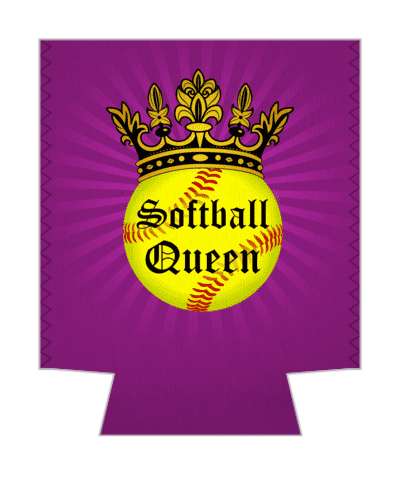 purple crown rays softball queen ball stickers, magnet