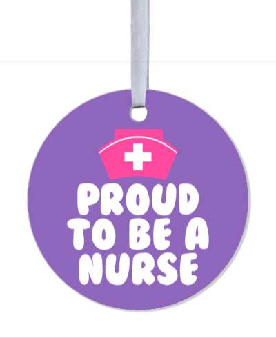 purple cute proud to be a nurse cap stickers, magnet