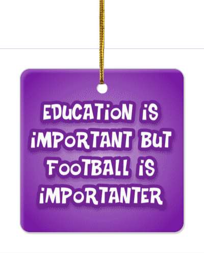 purple education is important but football is importanter funny purple gradient stickers, magnet