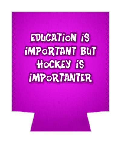 purple education is important but hockey is importanter funny stickers, magnet
