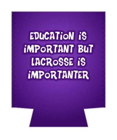 purple education is important but lacrosse is importanter funny stickers, magnet