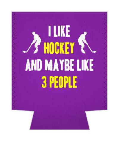 purple i like hockey and maybe like three people player silhouettes stickers, magnet