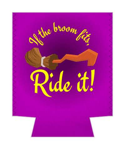 purple if the broom fits ride it witch stickers, magnet