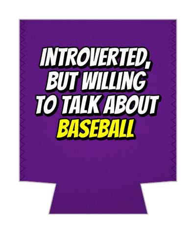 purple introverted but willing to talk about baseball fan stickers, magnet