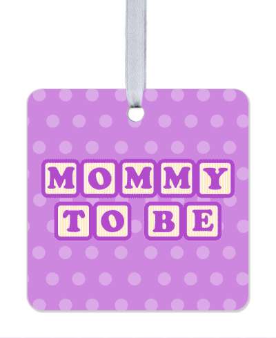 purple mommy to be baby letter blocks polka dot stickers, magnet