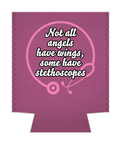 purple not all angels have wings some have stethoscopes stickers, magnet