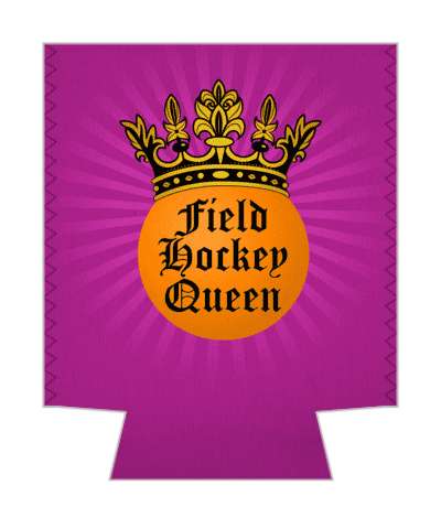 purple rays crown field hockey queen orange field hockey ball stickers, magnet