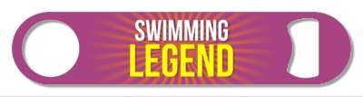 purple rays swimming legend bold stickers, magnet